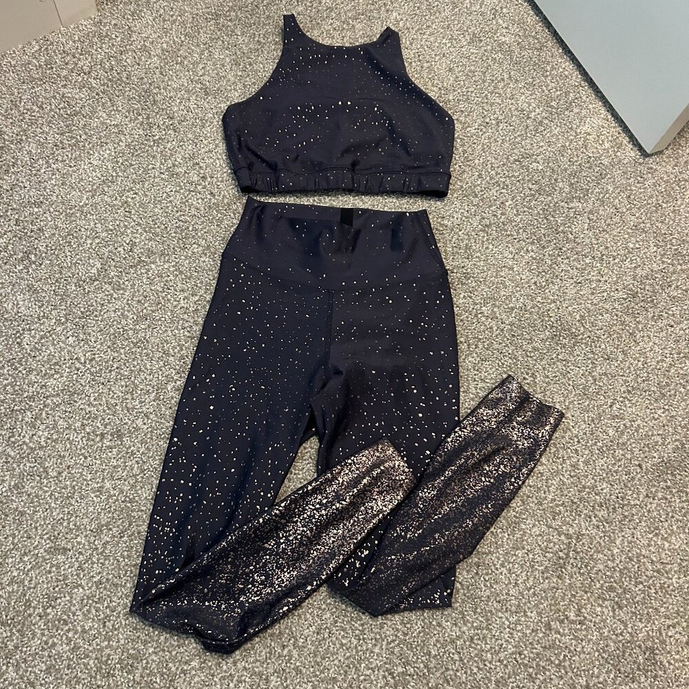 Show Up Sparkle Peloton Bra (L) & Leggings (M) Set